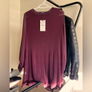 Zara Accordion Chiffon Babydoll Dress